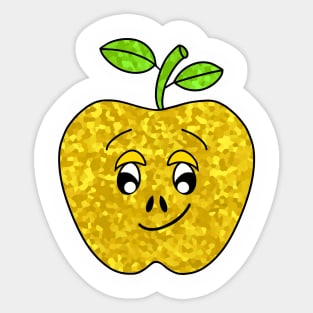 FUNNY Food Cute Golden Delicious Apple Sticker